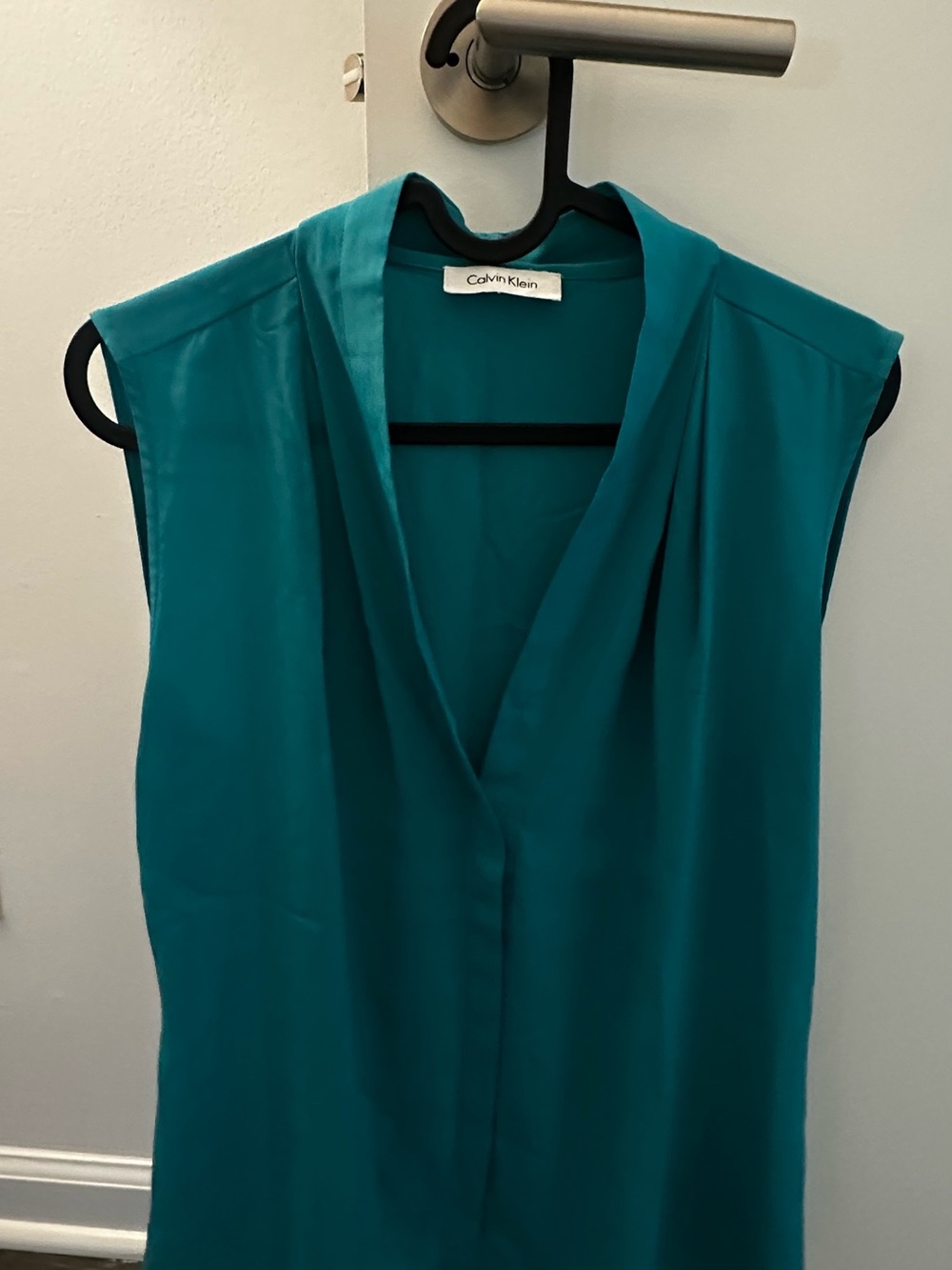 Calvin Klein Teal V-Neck Sleeveless Top